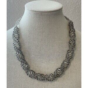 Artisan DNA Helix Clear Beaded Vintage Necklace